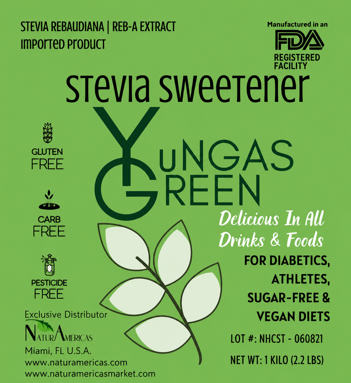 Naturamericas Yungas Green Stevia Sweetener