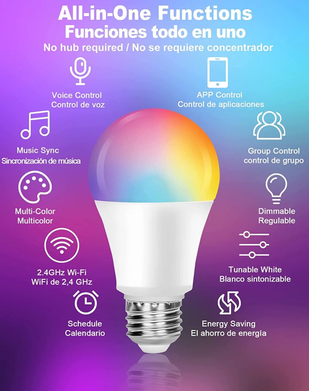 OHLUX Smart WiFi Bulb 7W - 2 Pack